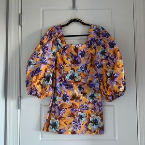 Zara Floral Dress with Puff Sleeves